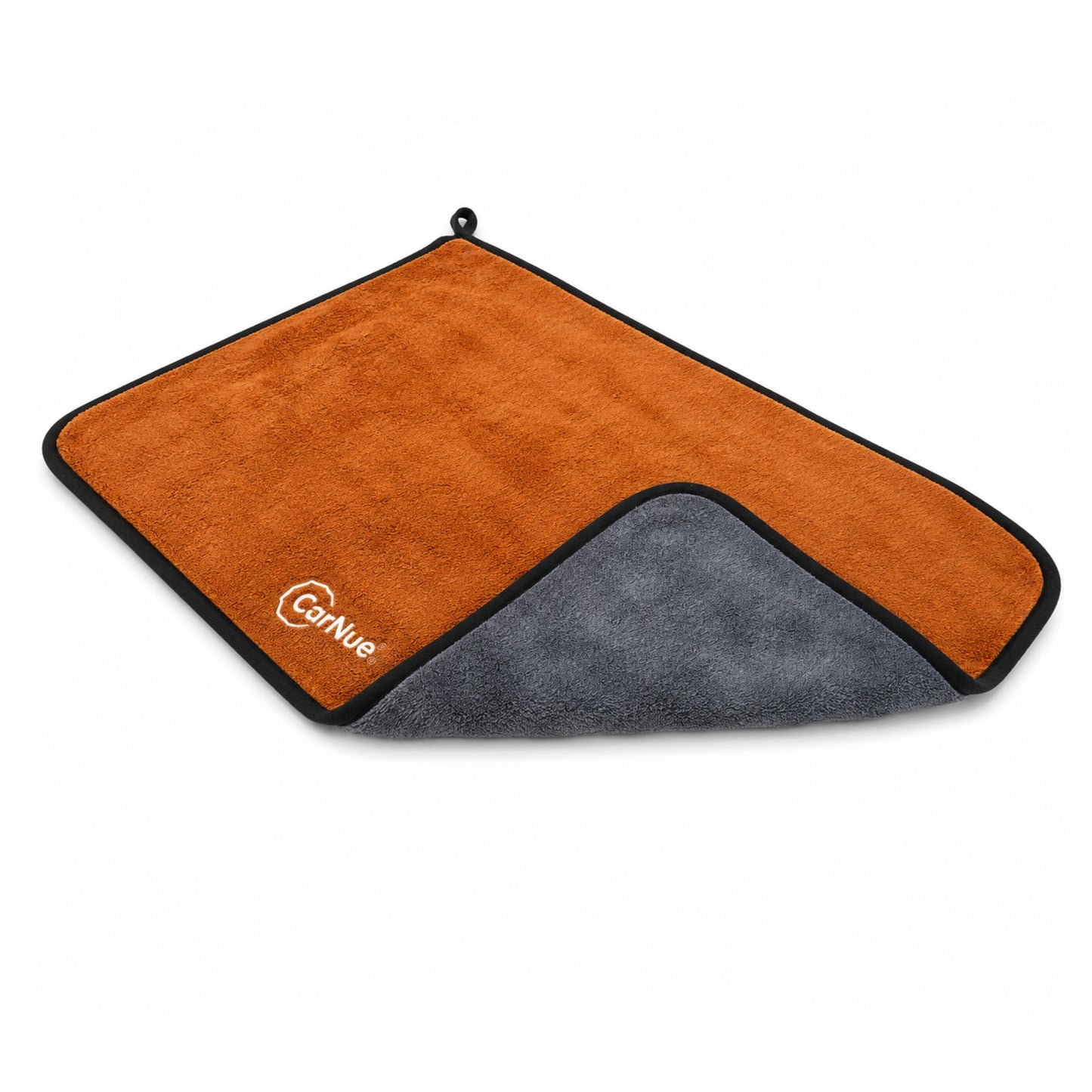 CarNue 500 GSM Dual-Sided Microfiber Car Cleaning Cloth — Orange Pile & Grey (40x60 CM)