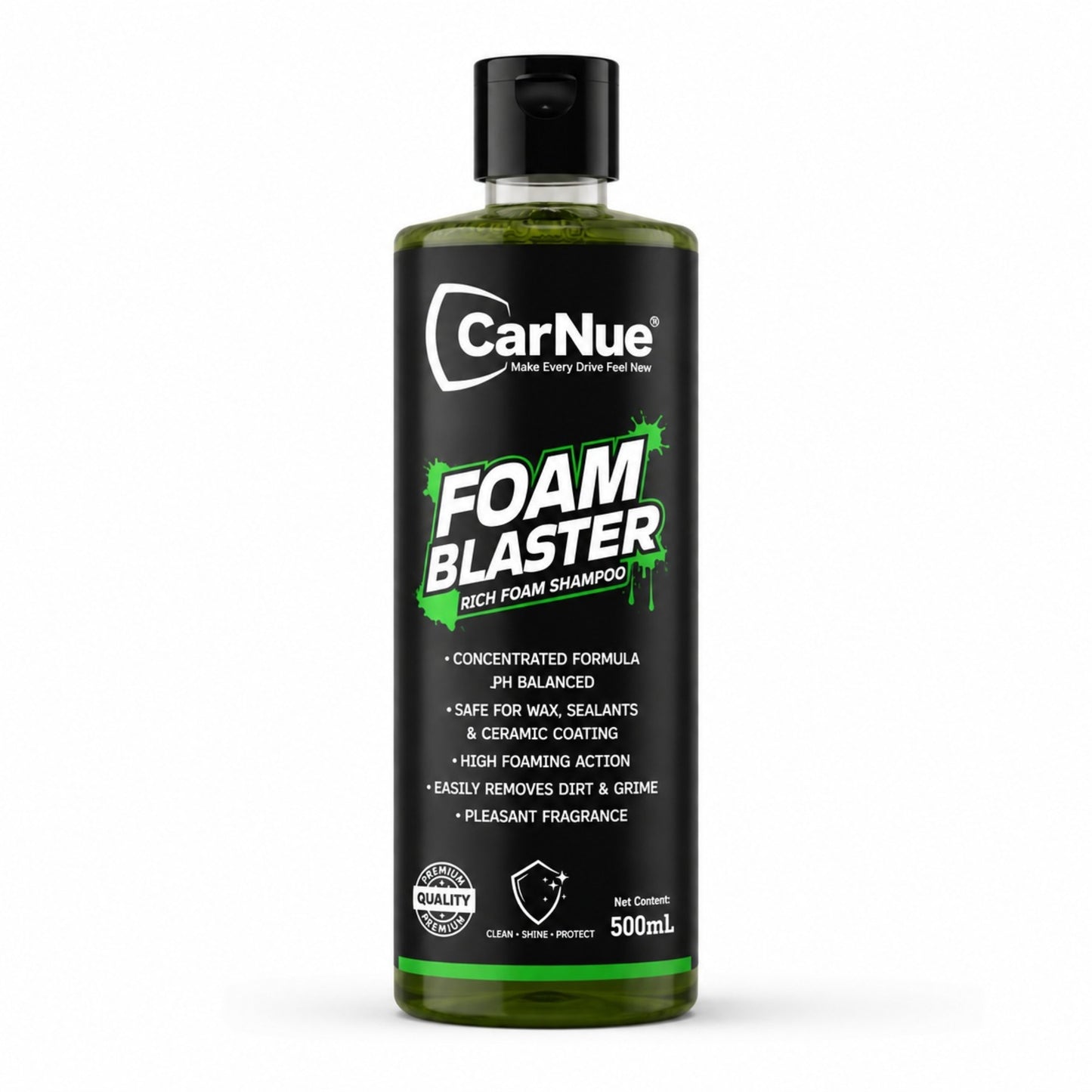 CarNue Foam Blaster Rich Foam Car Shampoo — 500ml | pH Balanced | Ceramic Safe